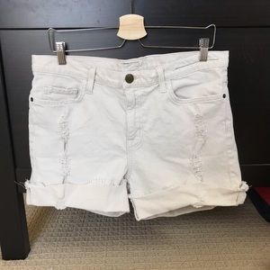 Current/Elliot Khaki Distressed Denim Boyfriend Shorts | Size 29